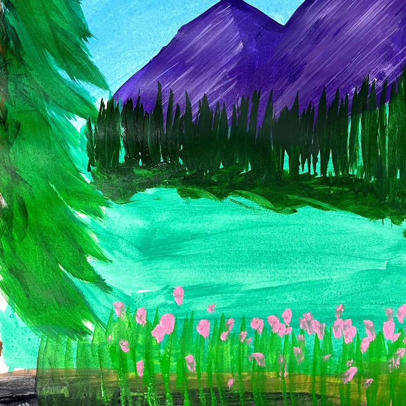 RiverRunArt Original Abstract 11X14 Acrylic Mountains Bedroom Home Decor Paper gallery