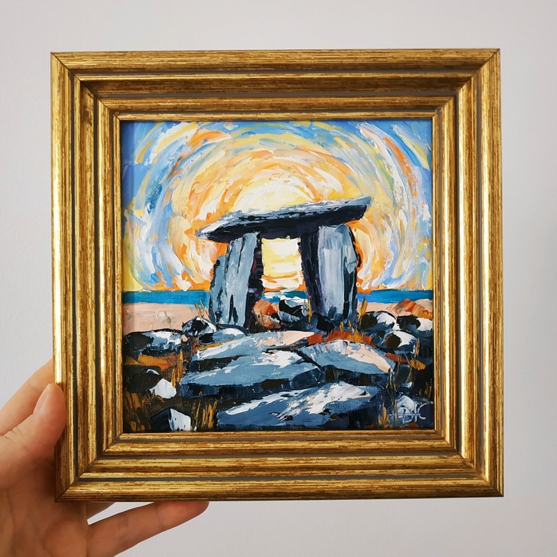 Burren Painting Ireland Travel Art Original Oil Painting Impasto 3D Art 6x6 gallery