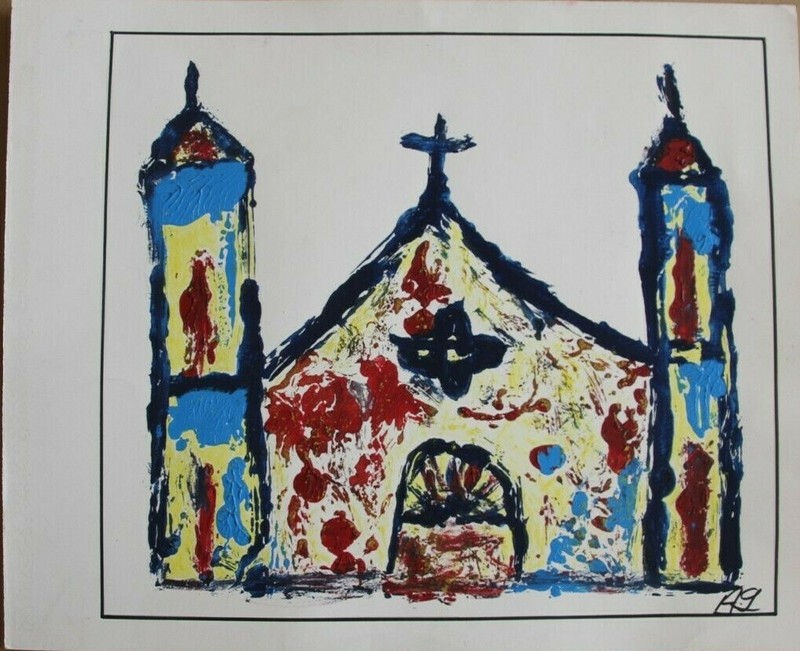 Painting by Amara González. No title. Original signed by the artist. Cuban Art