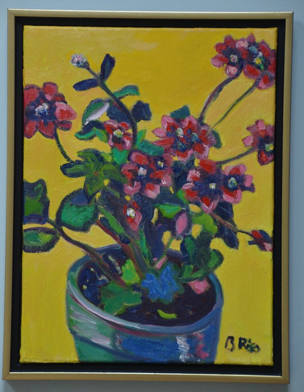 Beth Riso Original Fine Art Oil Painting -Spring Geranium – Nyack -Hudson Valley