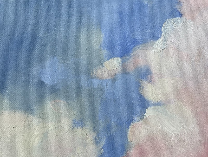 Original Clouds Oil Painting On Stretched Canvas Sunrise Contemporary Fine Art gallery