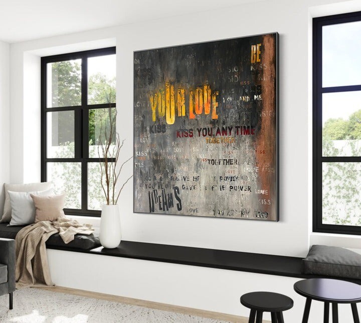 Industrial Text Wall Art | Huge Urban Typography Grunge Graffiti Canvas Painting gallery