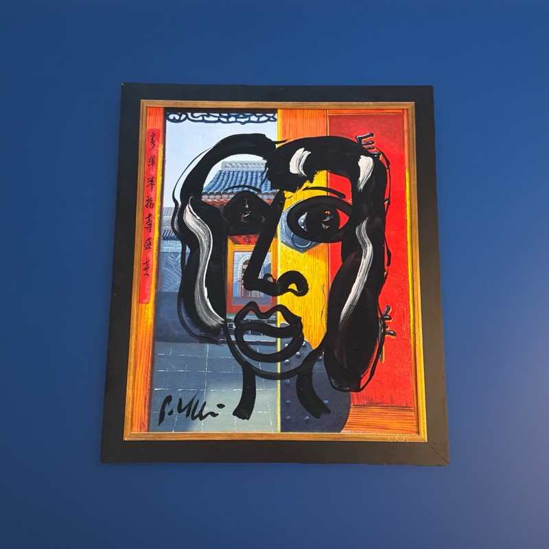 PETER KEIL – STUNNING MODERN PAINTING On Canvas – 23”x27” VINTAGE FRAMED –
