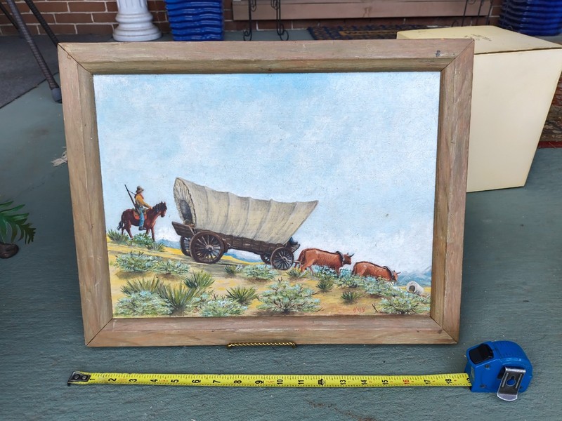 Antique Oil Painting On Board Signed HAYES 19 X 15″