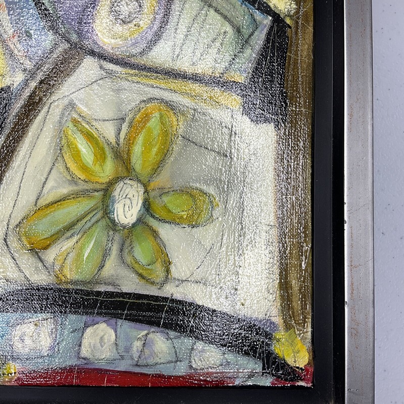 Daphne Covington Painting Signed Original Framed Tilted Tulip 12x12 gallery