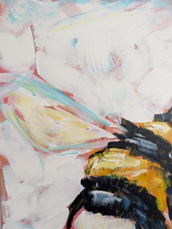 Bumblebee Original Painting Canvas Bumble Bee Insect Pop Art Gestural Expression gallery