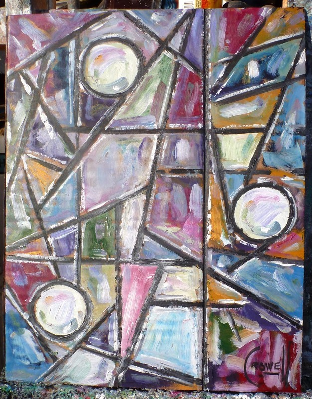 THE LIGHT OF DAY new card panel abstract original 8×10 oil painting by Crowell