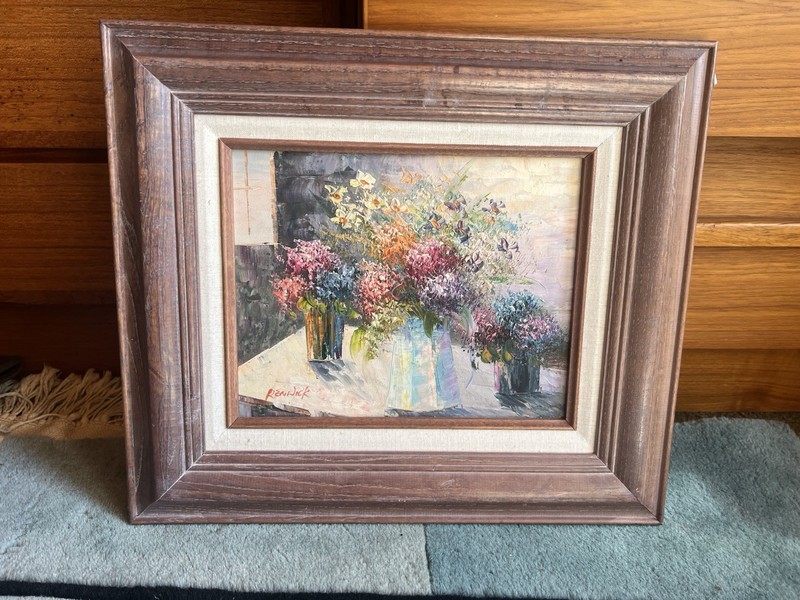 original oil painting signed on board Frame By Renwick Still Life