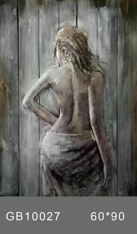 INCREDIBLE Outdoor 3D Metal Wall Art Handcrafted 24 x36″ Large Nude Girl Figure