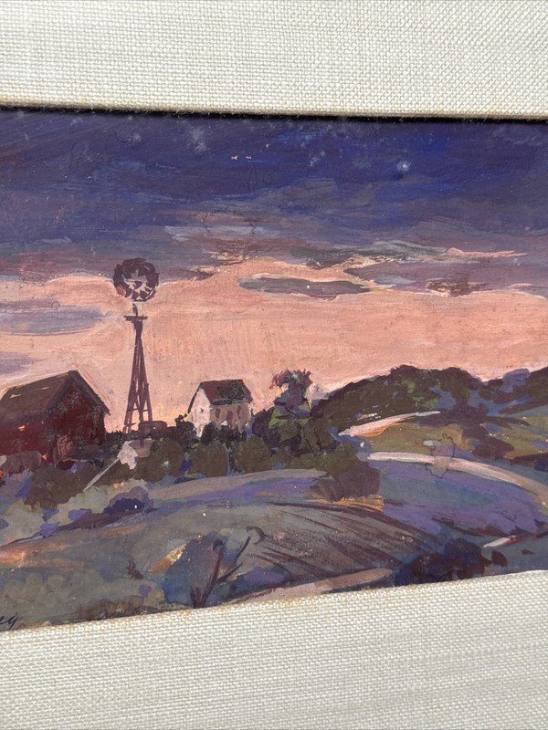 Antique REGIONALIST Landscape Painting WPA STYLE ERA LISTED PENNEY Impressionism gallery