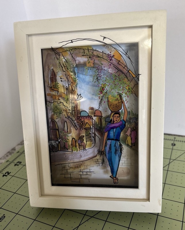 Jean Pierre Weill Small Square 3D Framed Art Painting On Glass Woman In City gallery