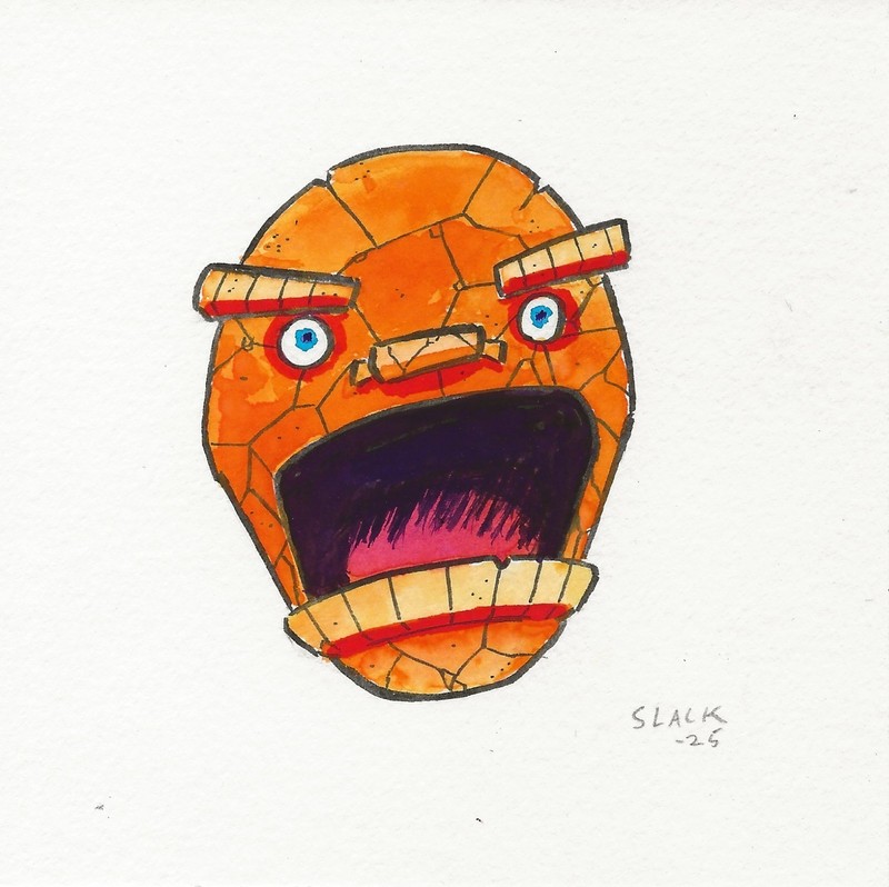The Thing, 5″x5″ original illustration