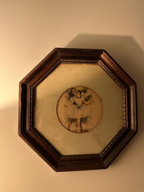 Vintage ballet picture wood frame swan lake