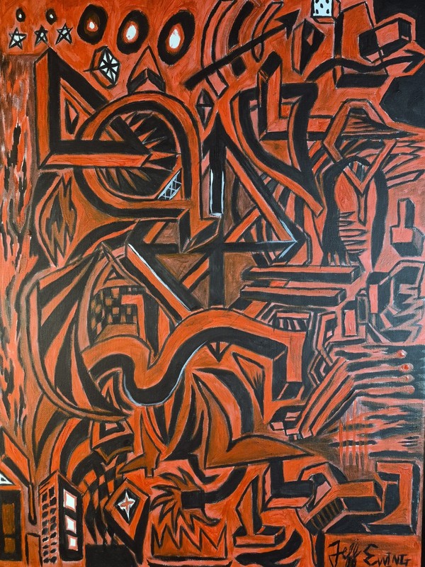 «Gotta Make It To Heaven» Abstract Painting By Jeff Ewing