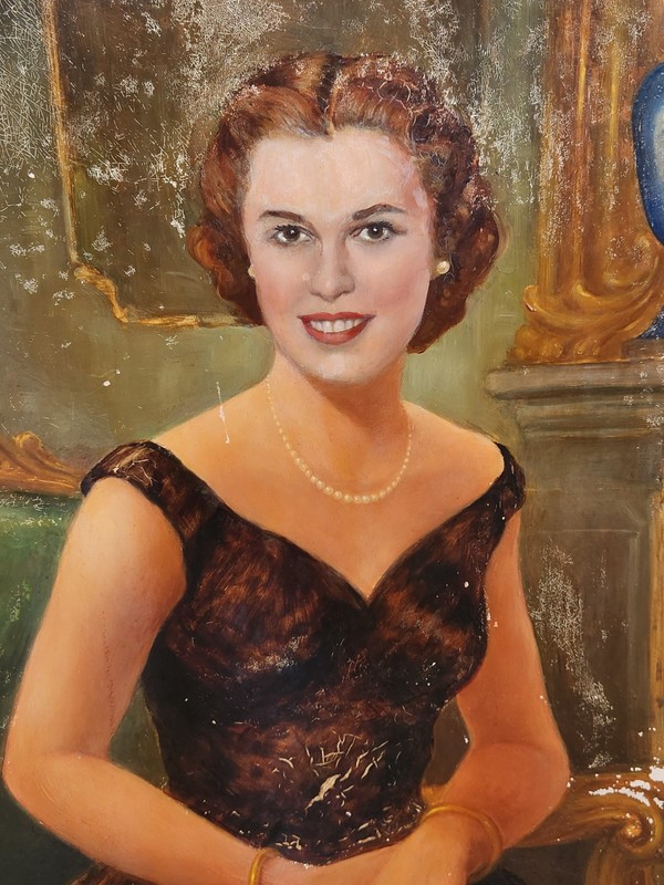 1952 Oil on Board Portrait by German Artist Walter Mehl, wall art, MCM gallery