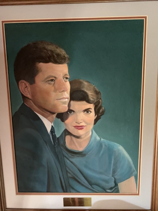 John F Kennedy JFK oil on canvas painting from vintage 1960sYousuf Karsh!