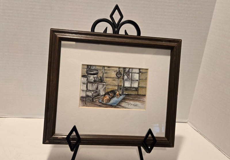 Original Vintage Painting from Carol E Robb «Home Sweet Home»