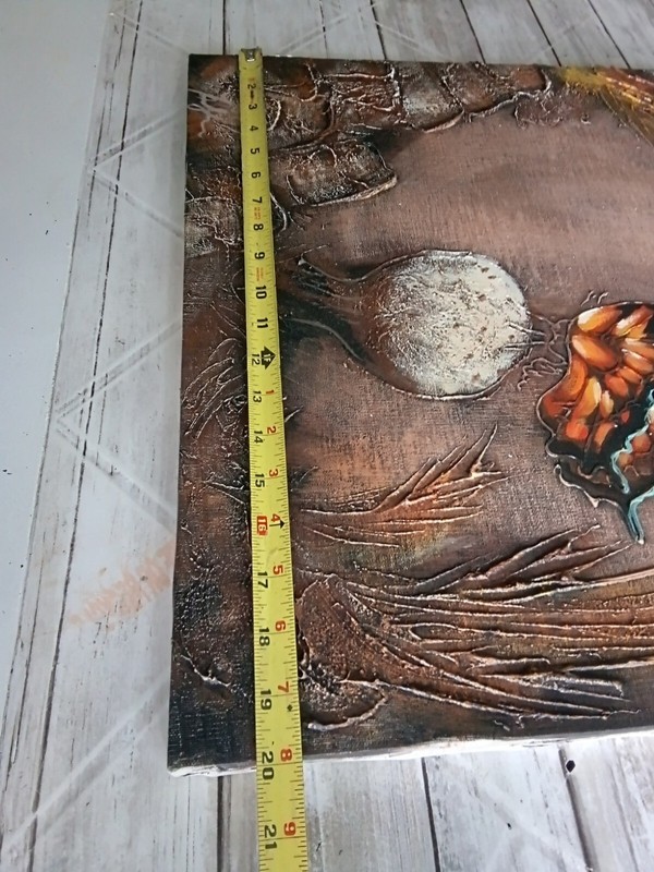 Monarch Butterfly Original 3D Oil Painting signed 20"X 24" (No Frame) Vintage gallery