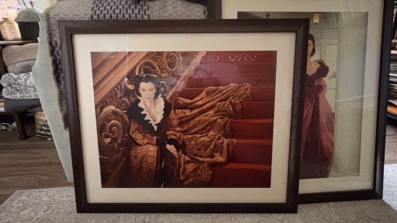 Gone With The Wind Twin Paintings, Scarlet O’hara With Professional Dark Frame