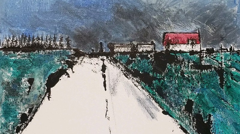 No.631 Original Abstract Modern Minimal Landscape Painting By K.A.Davis gallery