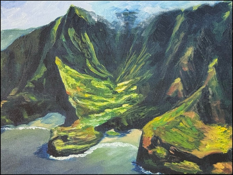 Super cute Hawiian scene from Kauai. 11×8″ Mini print mounted on stretcher bars