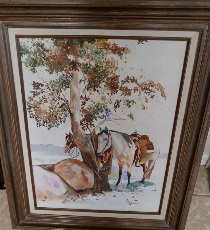 ORIGINAL WESTERN PAINTING BY W.CLARK