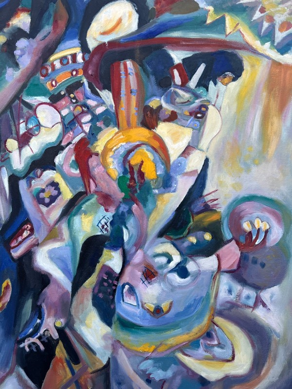 Wassily Kandinsky Abstract Oil Painting on canvas signed and stamped 20 x 28 in. gallery