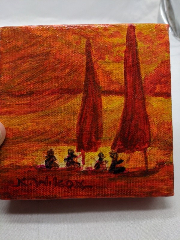 4 Mice Voyagers Traveling On The Ocean Paint On Canvas Art 5" X 5" gallery