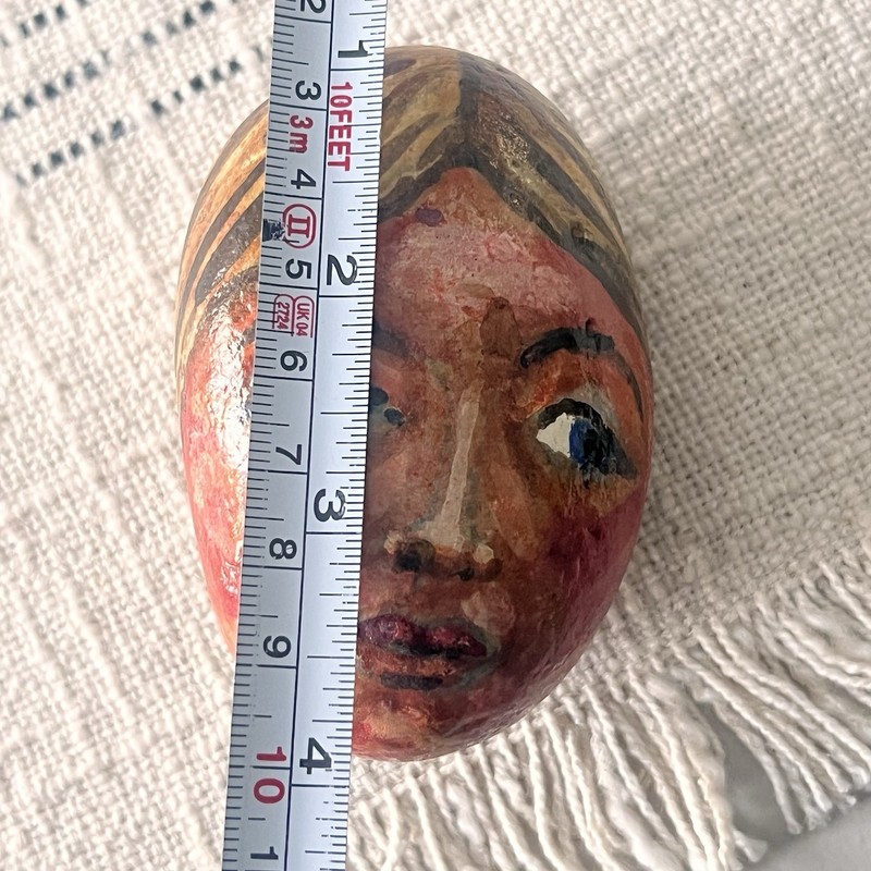 Rock Painting Hand Painted River Rock Stone Art Woman Face gallery