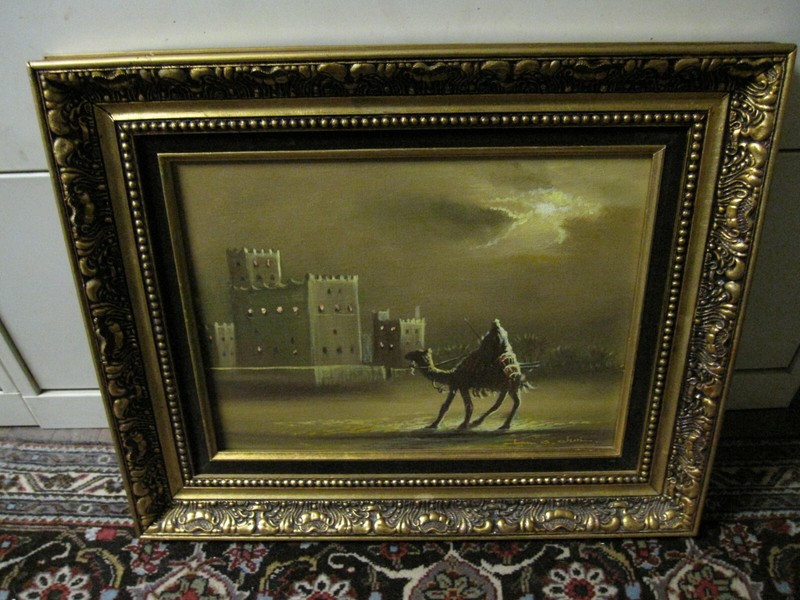 Magnificent Signed Joon S. Choi Original Arab Middle East Oil Painting gallery