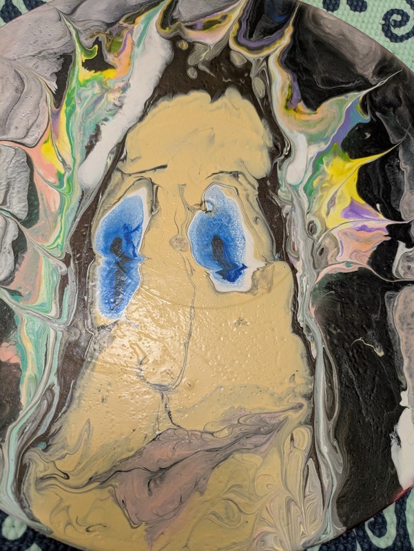 Abstract Original Painting Acrylic Pour Vinyl Record Anxiety Chaos gallery