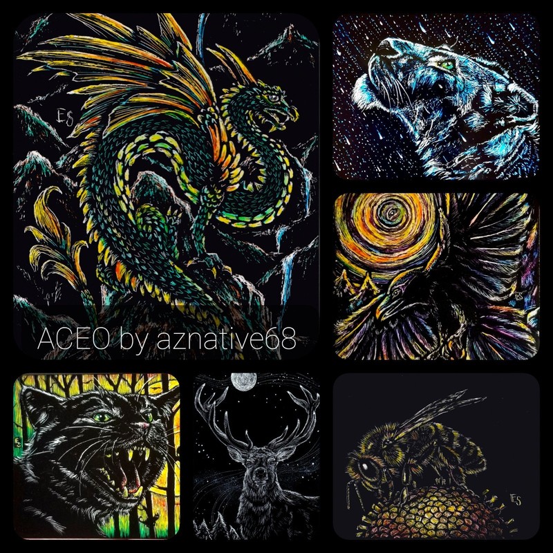 Batman Original ACEO Scratchboard Art Card gallery