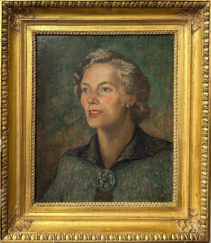 Jean Hunter ( Scottish Society Of Women Artists) : Portrait Study , Oil On Board