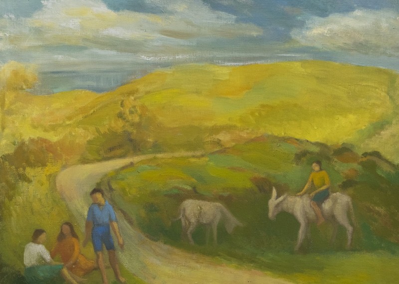 Double Sided Mid 20th Century Oil – Pliant Donkeys