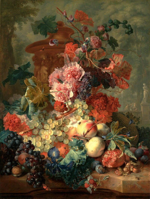 Jan van Huysum: Fruit Piece Still Life Art Giclee Printed Oil Painting Print