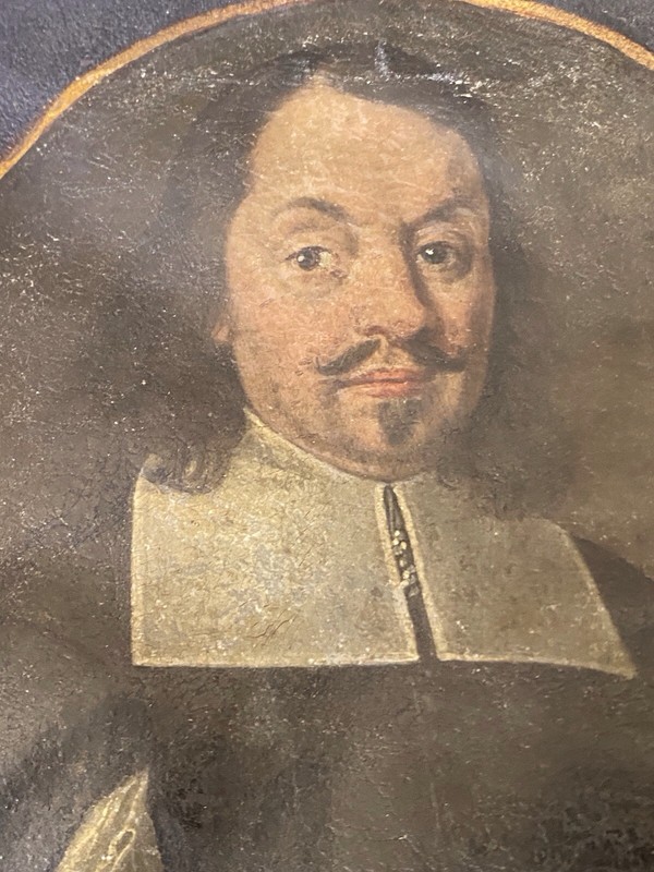 17th C Miniature Portrait On Vellum Sir David Wetzel Junior 1642 Framed