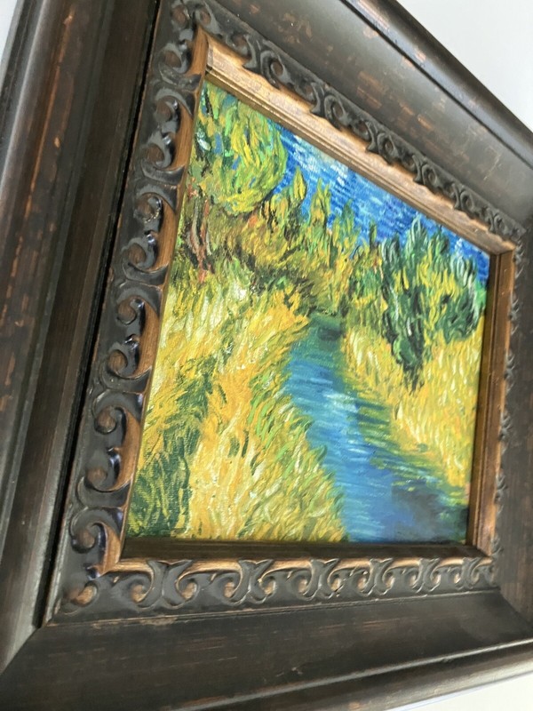 Original Classical Impressionist Van Gogh Style 'Stream' 8x10 framed gallery
