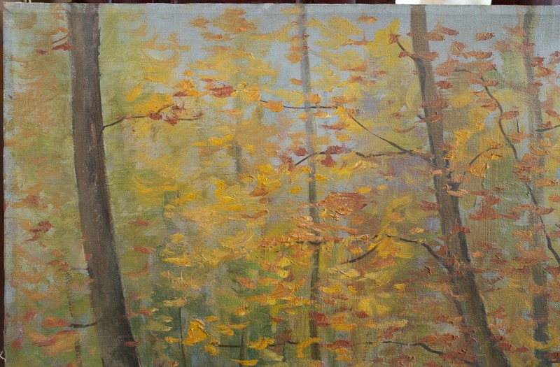 Beautiful Oil Painting "Forest Stream" by Jan Sklenar (Czech, born 1931) gallery