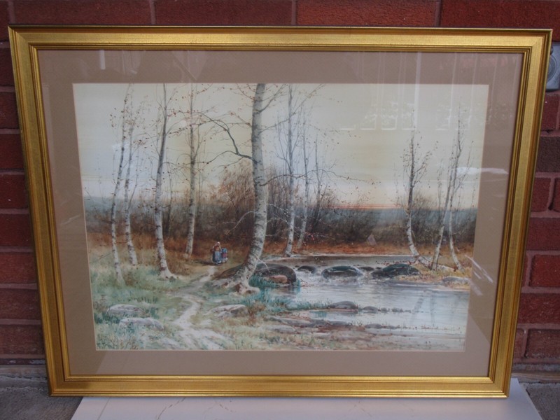Antique Saint Clair Augustine Mulholland Watercolor Painting, Civil War Hero