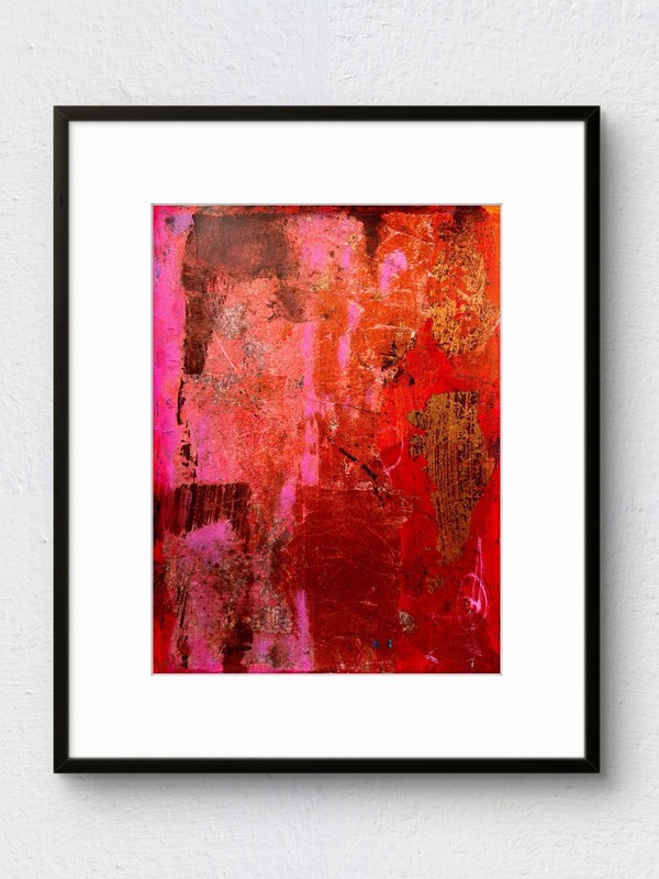 Original Art 9×12 Paper Abstract Signed Colorful Modern Art Acrylic Painting