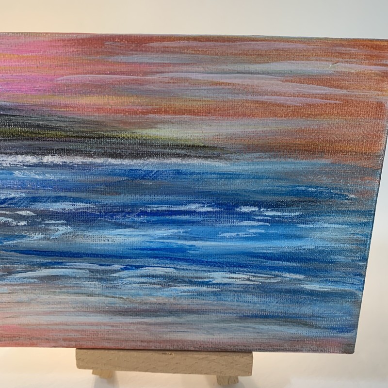 Postcards Hand Painted Postcard Artwork Canvas Original Artwork 2022 - Sunset gallery