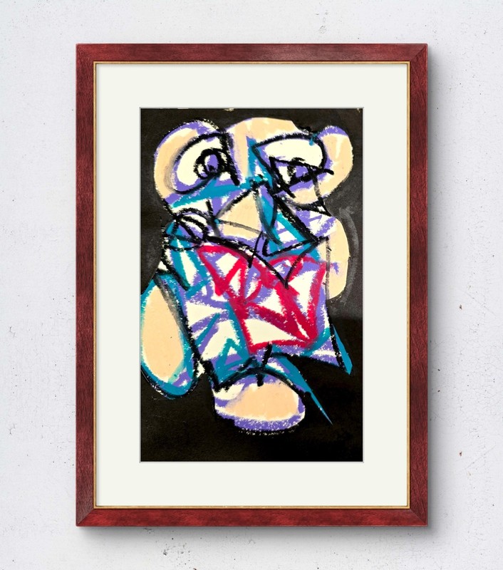 Corbellic Futuristic Man 9×6 Abstract Expressionism PAPER Collectible Fine Art