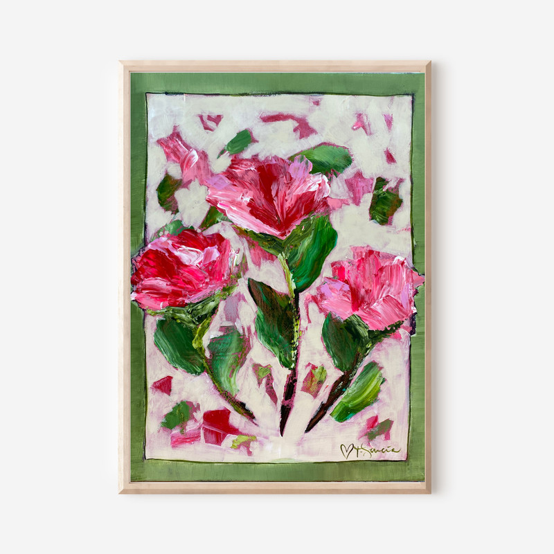 Muse Era Florals in Pink 12x16 Original Painting Botanical Expressionist Canvas gallery