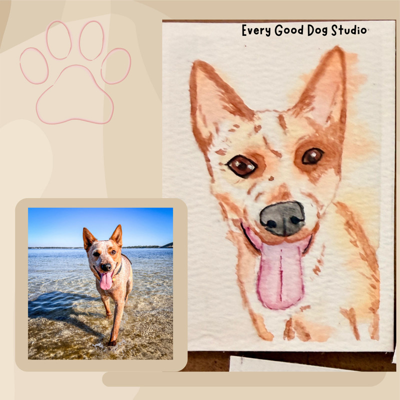Custom Pet Portrait Watercolor ACEO Hand-Painted from Your Photo | 2.5 X3.5 gallery