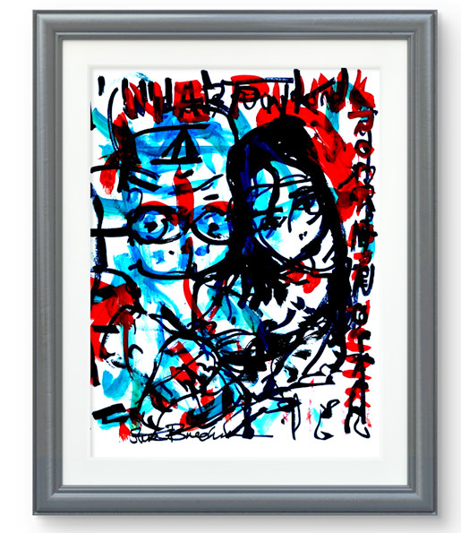 Abstract Art «VisualEyes» Original Acrylic 18×24 inch Painting on Gallery Paper