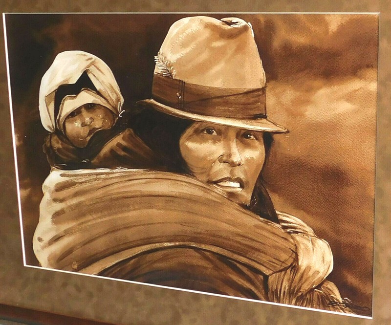 FINE ORIGINAL SIGNED LATIN AMERICAN WATERCOLOR gallery