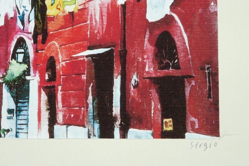 original painting watercolour ROMA signed Sergio gallery