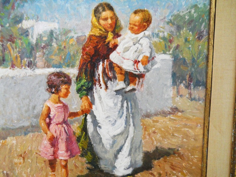 Jose Miguel Chico Prats Barcelona Spain 1916-2006 Mother and Child Impressionist