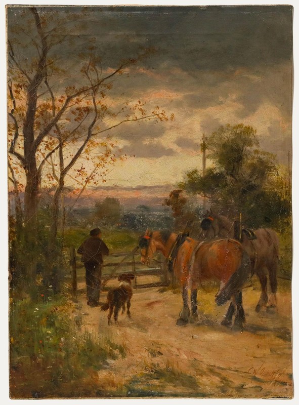 Charles W. Oswald – Early 20th Century Oil, A Late Summer’s Evening