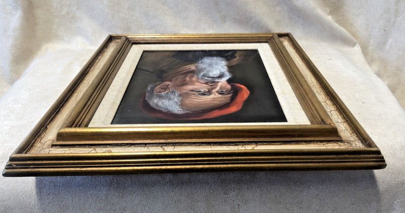 Oil Painting Portrait of Old Bearded Man Wearing Red Beret 1900s gallery